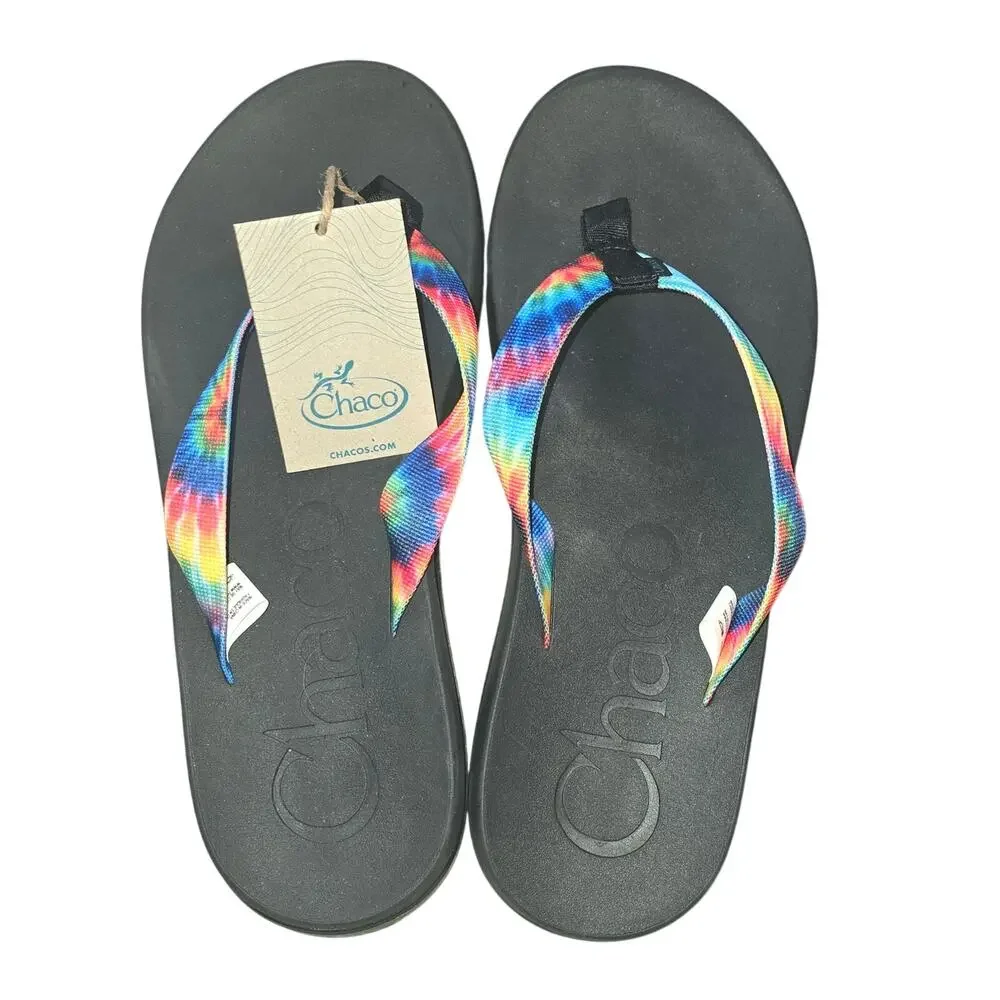 NWT, Chaco Men’s Chillos Flip Dark Tye Dye Sandals, Size 12